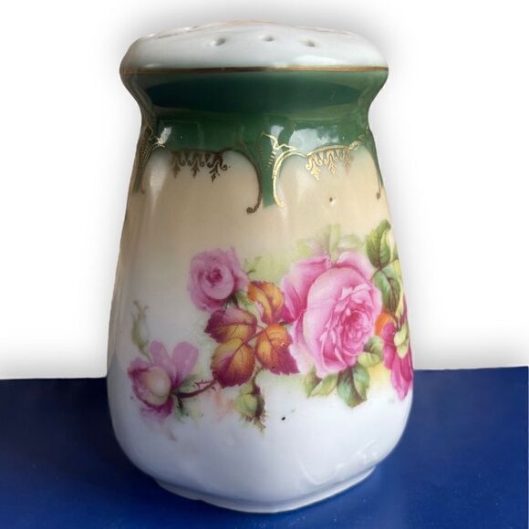 Antique German Hand Painted Floral Porcelain Sugar Shaker - Picture 6 of 16